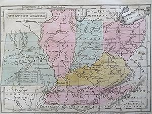 Western U.S. Illinois Indiana Ohio Kentucky TN MO 1832 Boynton miniature map