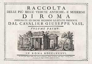 Seller image for "Racolta delle piu belle vedute antiche, e moderne di Roma. Volume Primo." - Titel tile for sale by Antiquariat Steffen Vlkel GmbH