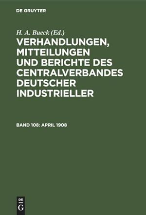 Bild des Verkufers fr April 1908 zum Verkauf von AHA-BUCH GmbH