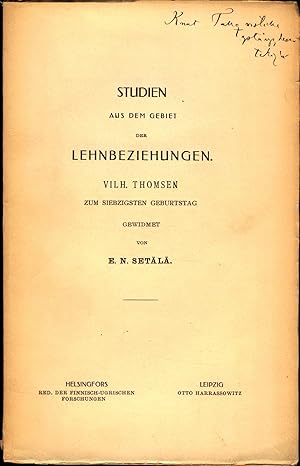 Imagen del vendedor de Studien aus dem gebiet der Lehnbeziehungen Vilh. Thomson zum siebzigsten Geburtstag a la venta por avelibro OHG