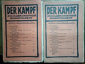 Imagen del vendedor de Der Kampf sozialdemokratische Monatsschrift Heft 1,3 Jahrgang III 1909 a la venta por Windau Antiquariat