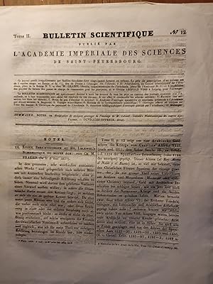 Bulletin Scientifique publie par l Academie Imperiale des Sciences de Saint - Petersbourg Tome II...