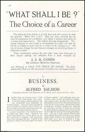 Image du vendeur pour Business ; The Stage & The Church ; The Common Law Bar ; Banking & The Metropolitan Police ; What Shall I Be, The Choice of a Career : to help boys & their parents to settle the question. A complete six part uncommon original article from The Strand Magazine, 1926. mis en vente par Cosmo Books