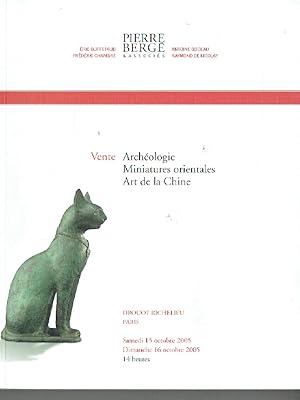 Seller image for Archologie, miniatures orientales, art de la Chine : vente, samedi 15 octobre et dimanche 16 octobre 2005, Drouot-Richelieu, salle 9, Paris for sale by Joseph Burridge Books