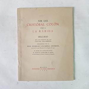 Image du vendeur pour POR QU CRISTOBAL COLN VINO A LA RBIDA mis en vente par LIBRERIA CLIO