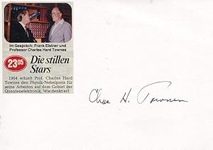 Bild des Verkufers fr Charles H. Townes Autograph | signed cards / album pages zum Verkauf von Markus Brandes Autographs GmbH