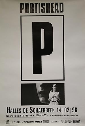 "PORTISHEAD (Halles de Schaerbeek BELGIQUE)" Affiche originale / Offset (1998)