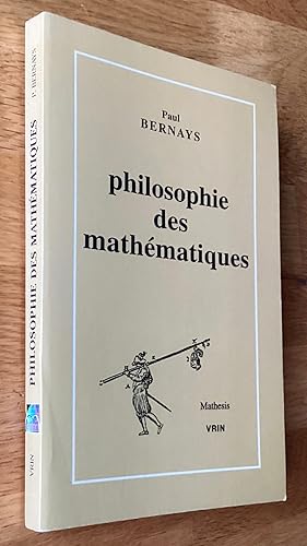 Immagine del venditore per Philosophie des mathmatiques venduto da Les Livres du Pont-Neuf