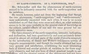 Seller image for On Earth Currents. An original article from The London, Edinburgh, and Dublin Philosophical Magazine and Journal of Science, 1874. for sale by Cosmo Books