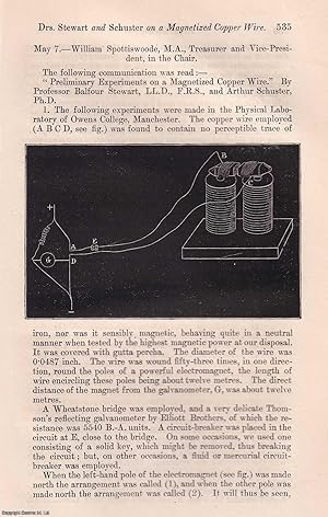 Seller image for Preliminary Experiments on a Magnetized Copper Wire. An original article from The London, Edinburgh, and Dublin Philosophical Magazine and Journal of Science, 1874. for sale by Cosmo Books