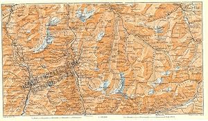 1911 ANTIQUE HISTORICAL MAP ENVIRONS of in SWITZERLAND