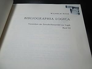 Seller image for Bibliographia Logica. Verzeichnis Der Zeitschriftenartikel Zur Logik. BAND III for sale by Eastburn Books