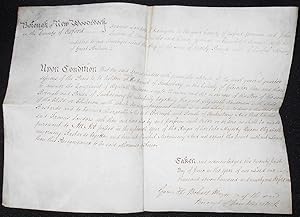 Handwritten Parchment Document involving Francis Sanders and Elizabeth Henderson and an out-of-we...