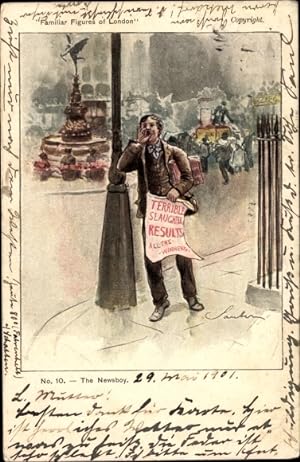 Künstler Ansichtskarte / Postkarte Familiar Figures of London, The Newsboy, Zeitungsjunge