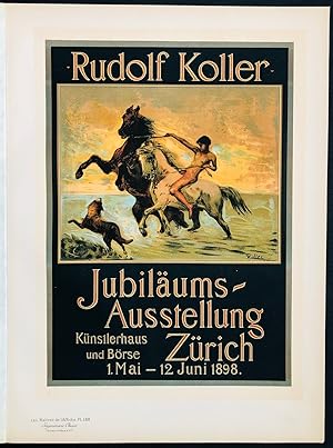 Bild des Verkufers fr Rudolf Koller. Jubilums-Ausstellung Zrich." (Plate 188) - poster Plakat Art Nouveau Jugendstil zum Verkauf von Antiquariat Steffen Vlkel GmbH