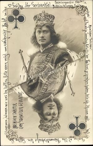 Ansichtskarte / Postkarte Schauspieler Josef Kainz, Spielkarte, Pik König