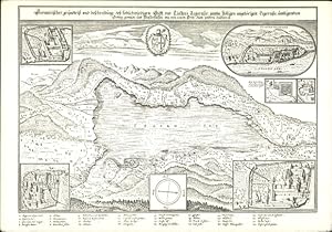 Bild des Verkufers fr Knstler Ansichtskarte / Postkarte Merian, Tegernsee in Oberbayern, Kupferstich Tegernsee um 1657 zum Verkauf von akpool GmbH