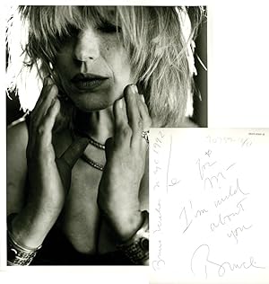 Oversize photograph of Marianne Faithfull by Bruce Weber, inscribed by Weber to Bruce in 1992