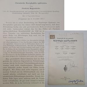 Chronische Encephalitis epidemiea, von Friedrich Meggendorfer. Aus der Staatskrankenanstalt und p...
