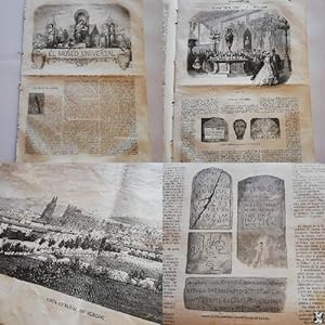 EL MUSEO UNIVERSAL: 1867 Año XI, Nº29 Grabados: Burgos, Cabeza e inscripciones encontradas en Bai...