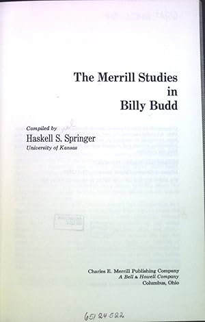 Seller image for The Merrill Studies in Billy Budd. for sale by books4less (Versandantiquariat Petra Gros GmbH & Co. KG)