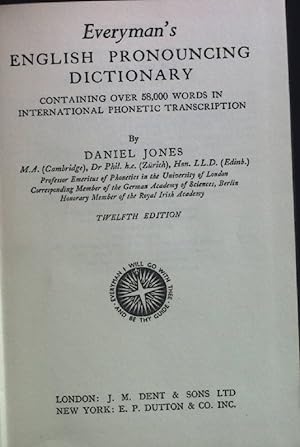Seller image for Everyman's English Pronouncing Dictionary. for sale by books4less (Versandantiquariat Petra Gros GmbH & Co. KG)