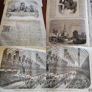 EL MUSEO UNIVERSAL: 1867 Año XI, Nº33: Plaza constitución Querétaro, Antonio López Santa Ana, Pal...