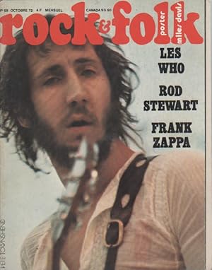 "ROCK & FOLK n°69 octobre 1972" Pete TOWNSHEND (WHO) Photo Jean-Pierre LELOIR / Complet avec son ...