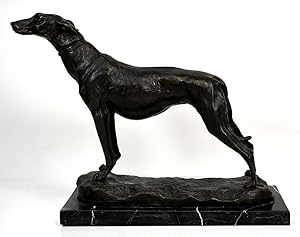 Stehender Windhund. [Bronzeplastik nach Emmanuel Fremiet / bronze after Emmanuel Fremiet].