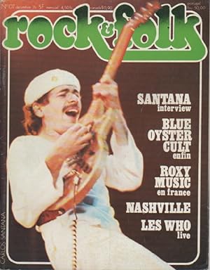 "ROCK & FOLK n°107 décembre 1975" Carlos SANTANA (Photo Bernard FRUHINHOLZ)