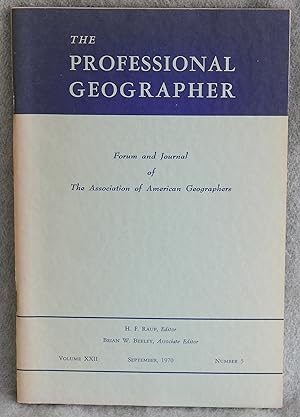 Bild des Verkäufers für The Professional Geographer September 1970 Vol. XXII No. 5 zum Verkauf von Argyl Houser, Bookseller