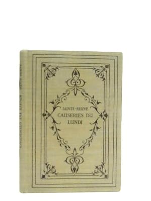 Image du vendeur pour Sainte-Beuve Causeries du Lundi mis en vente par World of Rare Books