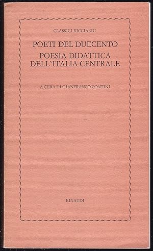 Poeti del Duecento. Poesia didattica dell'Italia centrale