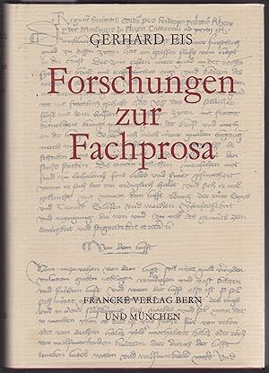 Bild des Verkufers fr Forschungen zur Fachprosa. Ausgewahlte Beitge zum Verkauf von Graphem. Kunst- und Buchantiquariat