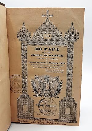 DO PAPA pelo Conde. vertido do francez por Francisco Candido de Mendonça e Mello