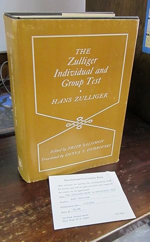 Seller image for The Zulliger Individual and Group Test for sale by Atlantic Bookshop