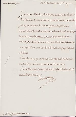 Seller image for Lettre signe  Jean-Jacques Isle de Beauchaine for sale by Librairie Trois Plumes