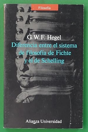 Imagen del vendedor de Diferencia entre el sistema de filosofa de Fichte y el de Schelling a la venta por Librera Alonso Quijano