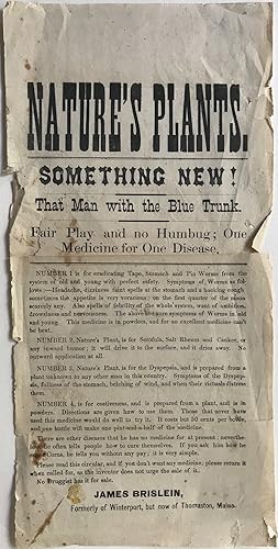 Seller image for NATURE'S PLANTS. / SOMETHING NEW! / That Man with the Blue Trunk. / Fair Play and no Humbug; One / Medicine for One Disease for sale by Bartleby's Books, ABAA