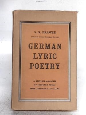 Bild des Verkufers fr German Lyric Poetry zum Verkauf von World of Rare Books