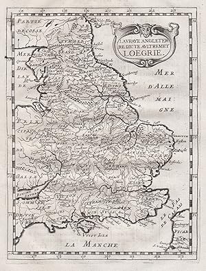 Bild des Verkufers fr Lauraye Angleterre dicte aultremet Loegrie" - South East England London Great Britain map Karte zum Verkauf von Antiquariat Steffen Vlkel GmbH