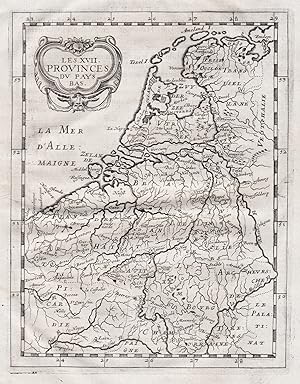 Bild des Verkufers fr Les XVII. Provinces du Pays Bas" - Nederland Niederlande Netherlands Holland carte map Karte zum Verkauf von Antiquariat Steffen Vlkel GmbH