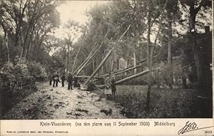 Bild des Verkufers fr Ansichtskarte / Postkarte Middelburg Zeeland Niederlande, Klein-Vlaanderen, na den storm van 11 September 1903 zum Verkauf von akpool GmbH