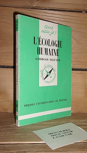 Bild des Verkufers fr L'ECOLOGIE HUMAINE zum Verkauf von Planet's books