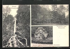 Bild des Verkufers fr Ansichtskarte Urach, Wasserfall, Gustav Schwab-Denkmal, Hochwiese zum Verkauf von Bartko-Reher