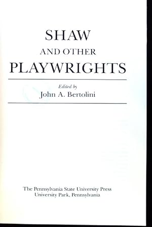 Bild des Verkufers fr Shaw and other Playwrights; Shaw. The Annual of Bernard Shaw Studies; 13; zum Verkauf von books4less (Versandantiquariat Petra Gros GmbH & Co. KG)