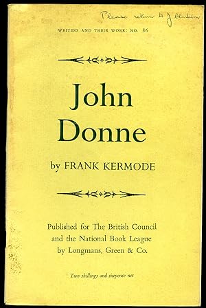 Seller image for John Donne | Writers and Their Work No. 86 for sale by Little Stour Books PBFA Member