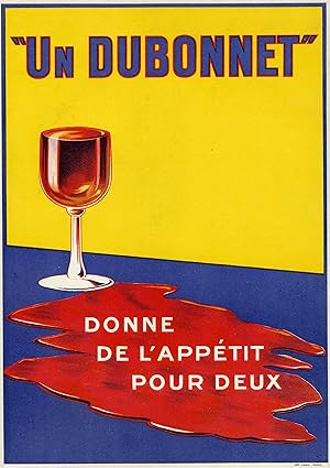 "DUBONNET" Affiche d'intérieur originale entoilée / Litho Imprimerie CHAIX (fin des années 20)