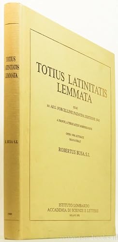 Bild des Verkufers fr Totius latinitatis lemmata quae ex. Aeg. Forcellinii Patavina editione 1940. A fronte, a tergo atque morphologice. Opera ibm automati ordinaverat. zum Verkauf von Antiquariaat Isis