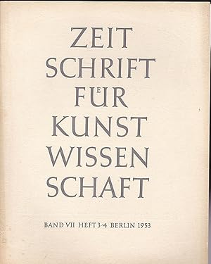 Seller image for Zeitschrift des Deutschen Vereins fr fr Kunstwissenschaft Band VII 1953 Heft 3/4 for sale by Versandantiquariat Karin Dykes